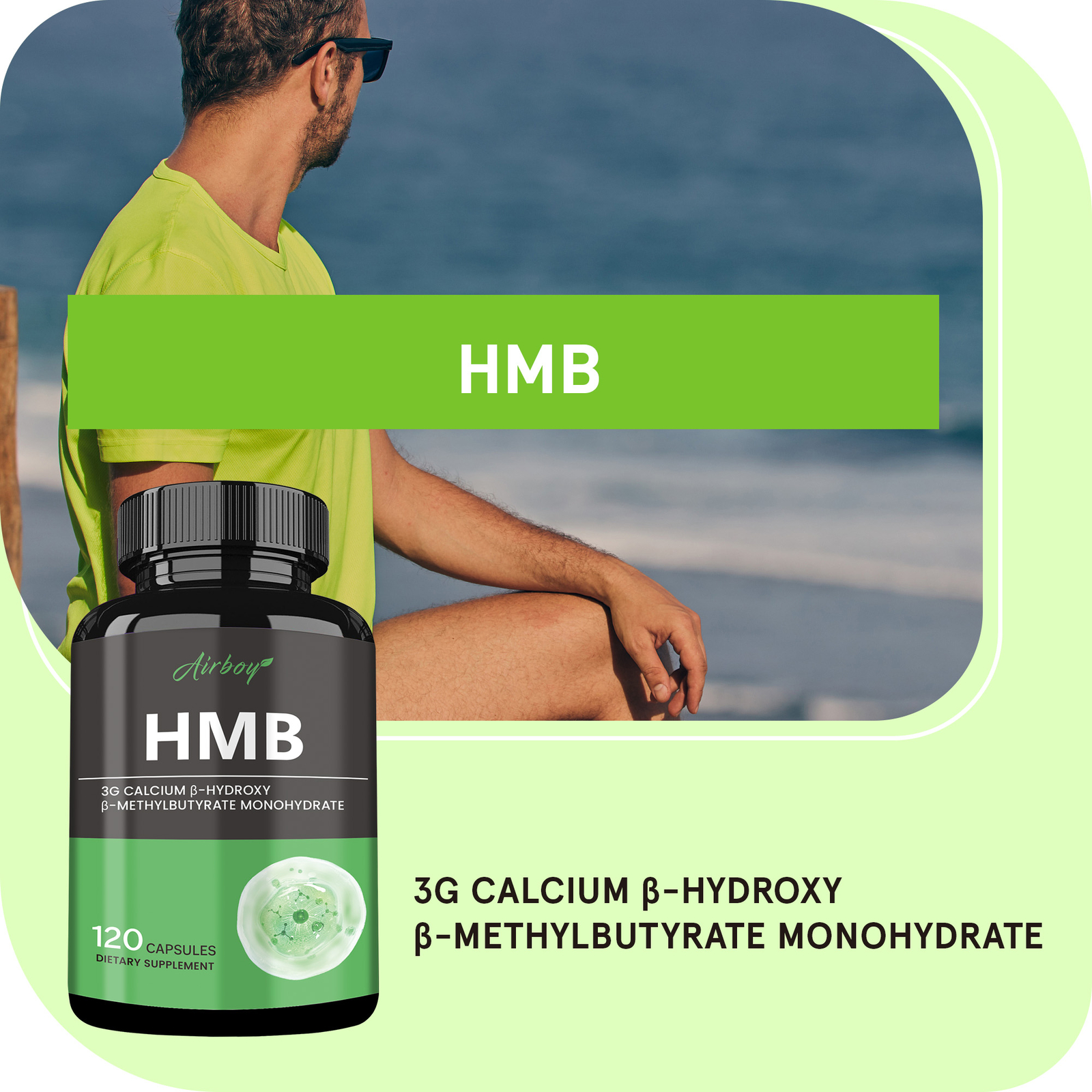 HMB Capsules 3000mg-Fat Burner,Strength Muscle & Strength,Improved Regeneration