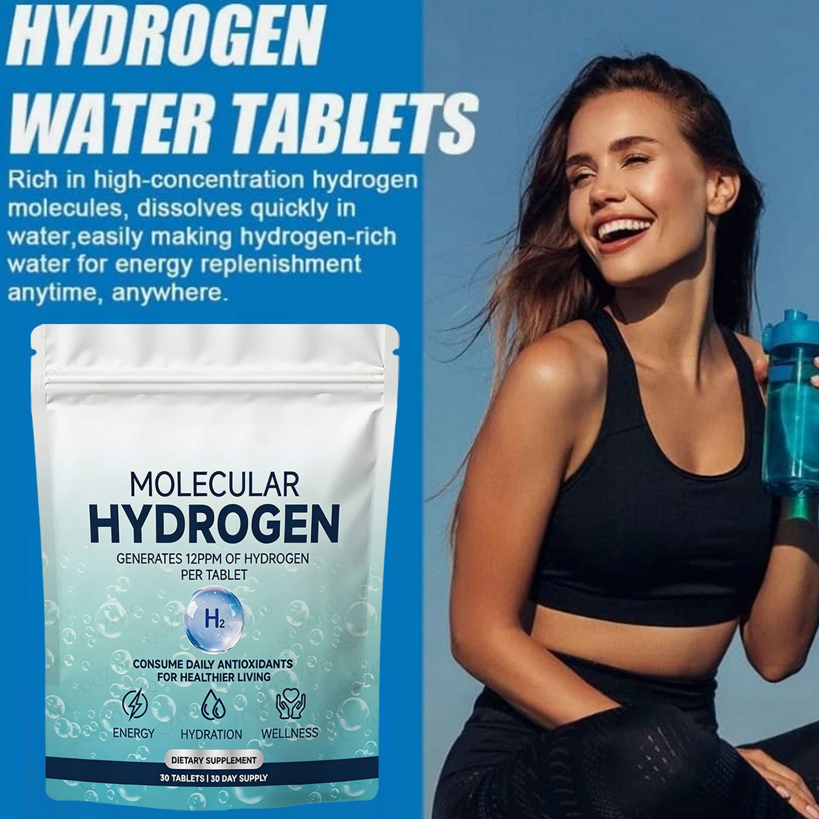 Hydrogen Tablets suitable for Drinking Water, Hydrogen Water Tablets Energy-boos