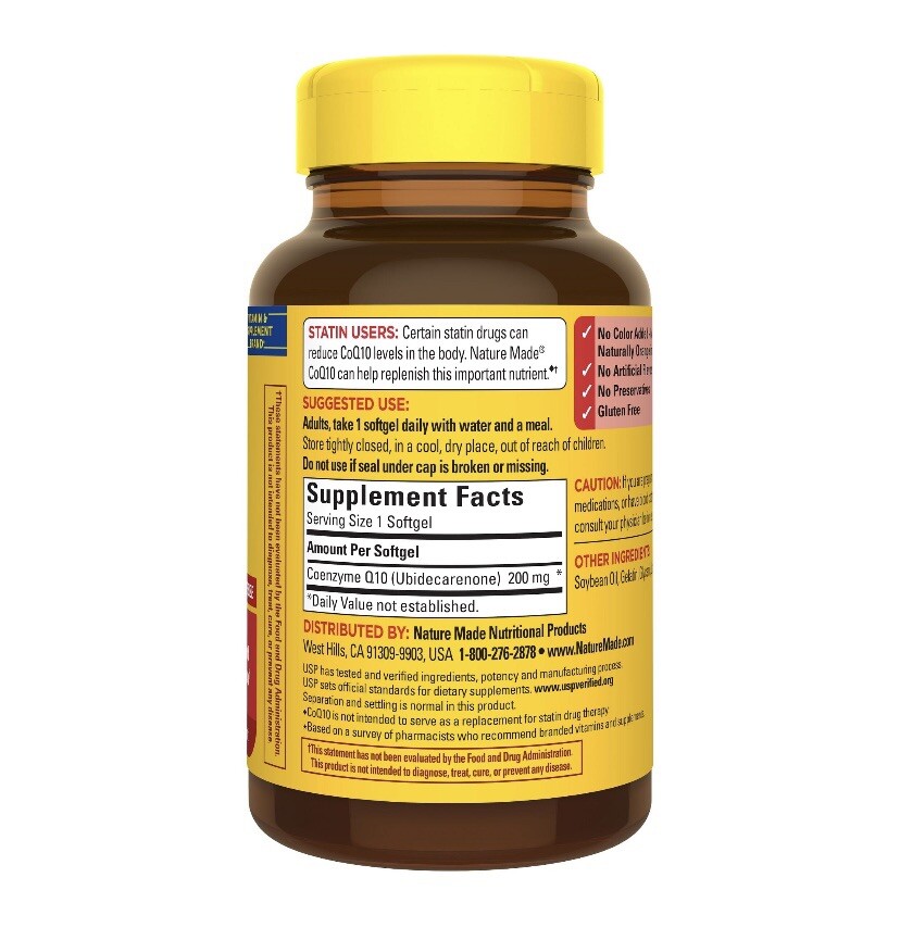 Nature Made CoQ10 200 mg 80 Softgels {Exp:10/2027+}