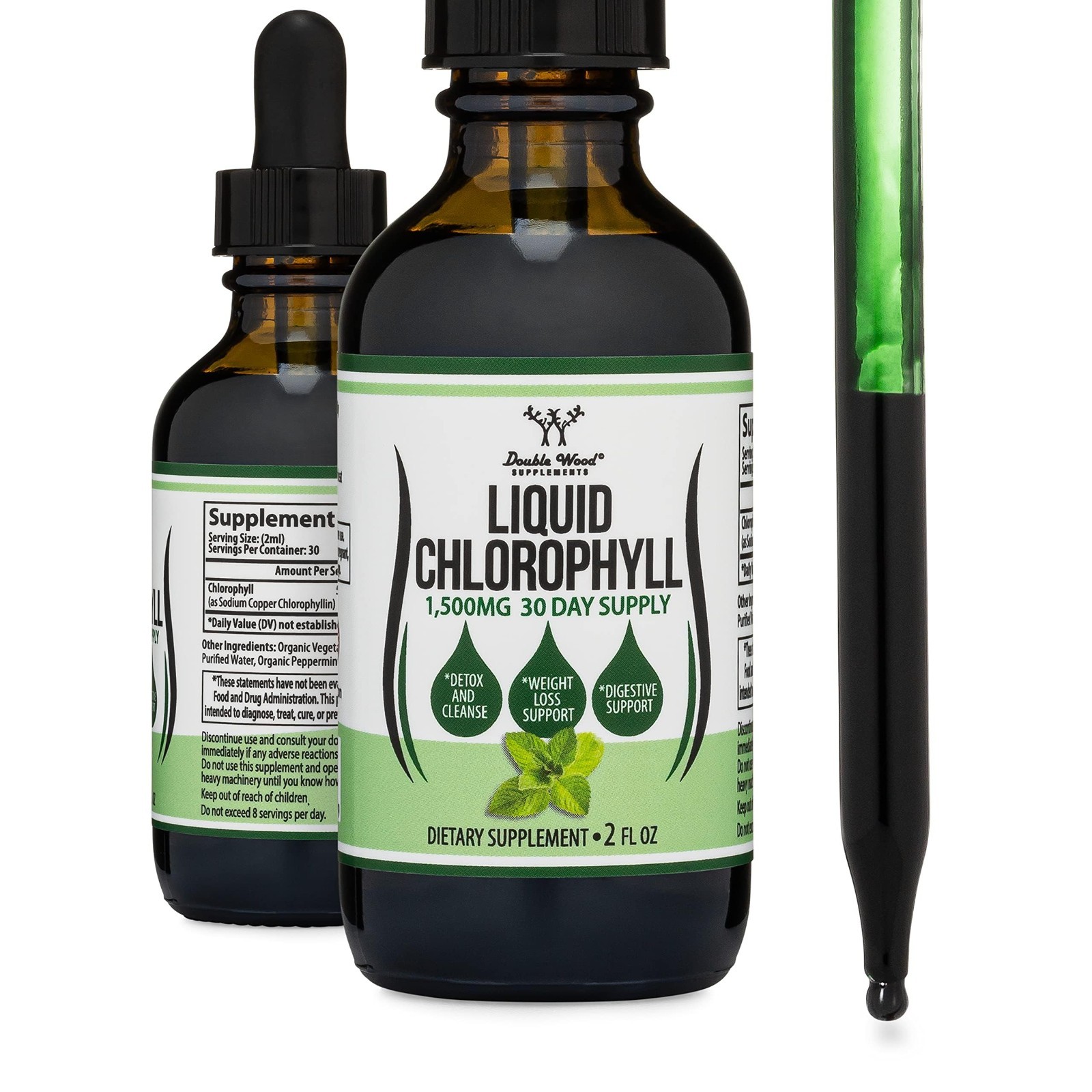 Chlorophyll Liquid Drops – Boost Digestion, Gut Health & Energy – Vegan 2oz Pepp