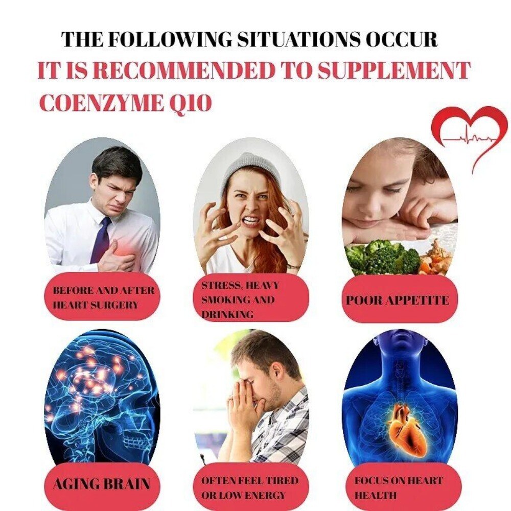 Co Enzyme Q10 500mg Helps Maintain Healthy Blood Pressure Heart 120 Pills US