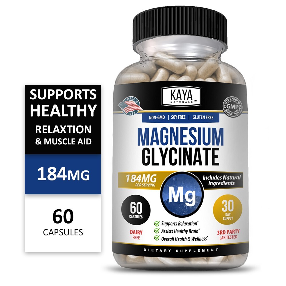 (2 Pack) Magnesium Glycinate RLS Sleep Aid, Anti Cramp, Joint & Bone Support