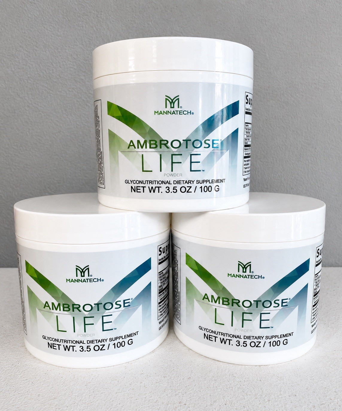 Mannatech Ambrotose Life Powder 3.5 oz (100g) Glyconutritional Supplement X 3