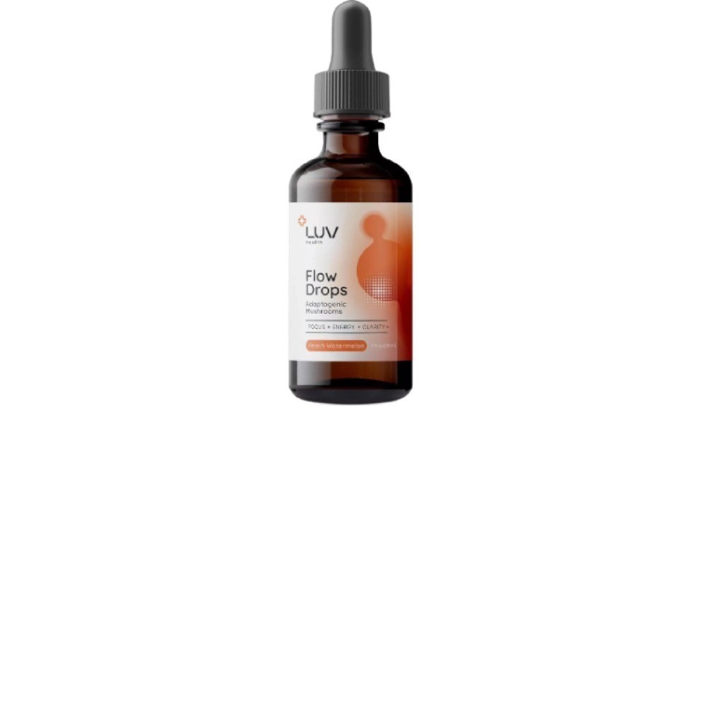 Enhanced 1-5X Flow Health LUV Drops-Adaptogen Blend-Peach Mushroom Watermelon Fl