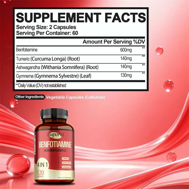Benfotiamine 120pcs – Metabolism, Nerve Health, Cellular Protection, Antioxidant
