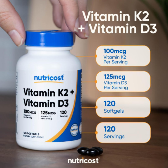 Vitamatic Vitamin D3 K2 Gummies – 60 Gummies – Supports Healthy Bone Heart Capsu