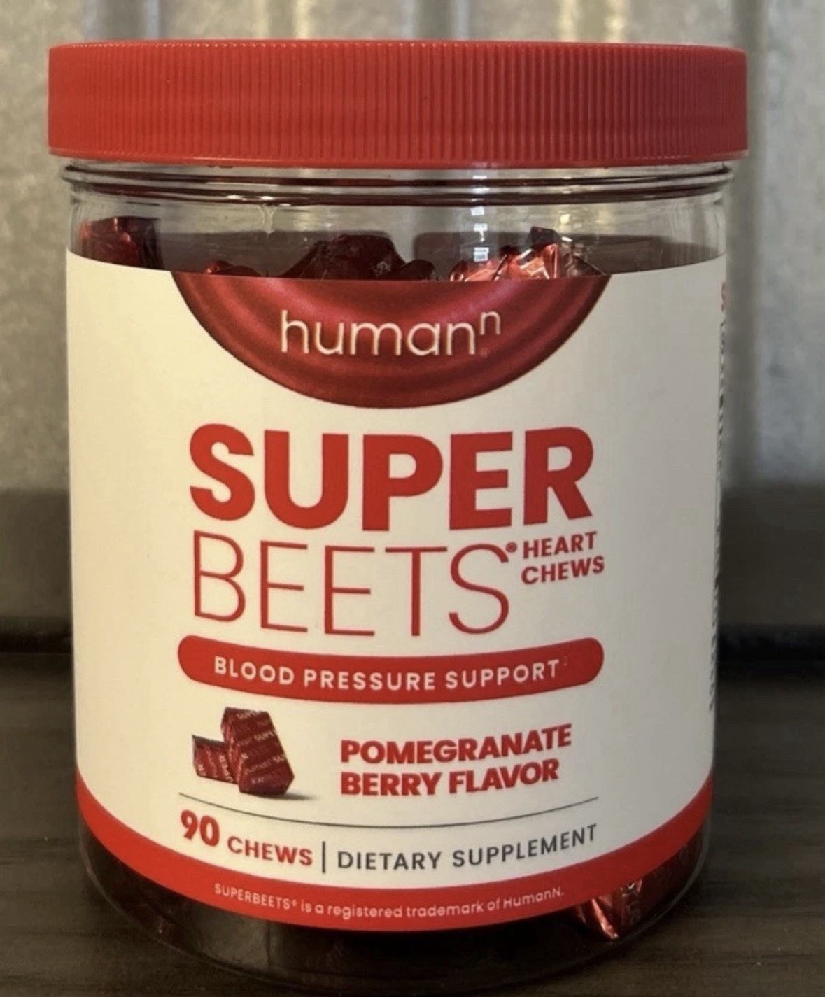 HumanN SuperBeets Heart Chews Pomegranate Berry 90 Count Exp 9/2026
