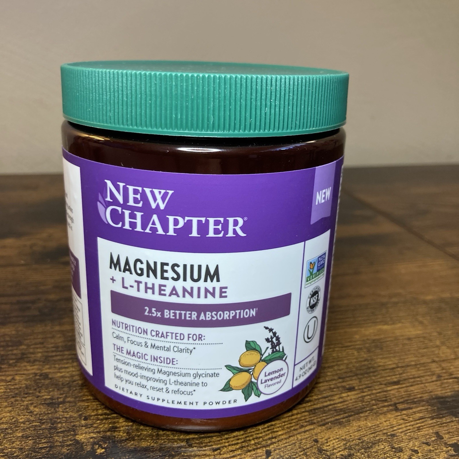 New Chapter Magnesium + L-Theanine Lemon Lavender 4.9oz