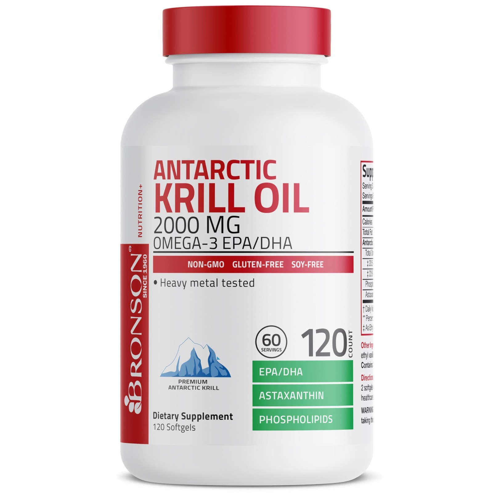 Antarctic Krill Oil 2000mg – Omega-3 EPA DHA, Astaxanthin, Phospholipids, 120 So