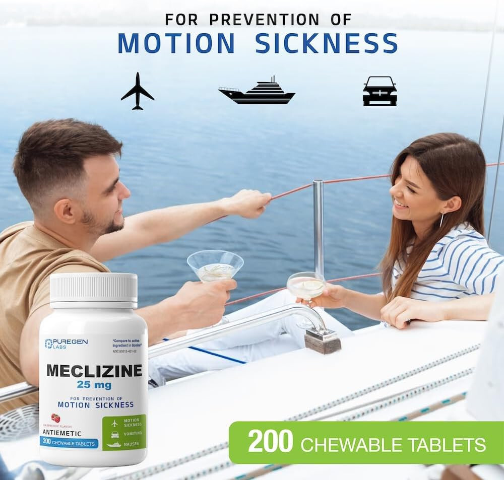 PUREGEN LABS MECLIZINE 25 mg Antiemetic 200 chewable Tablets 1 pk