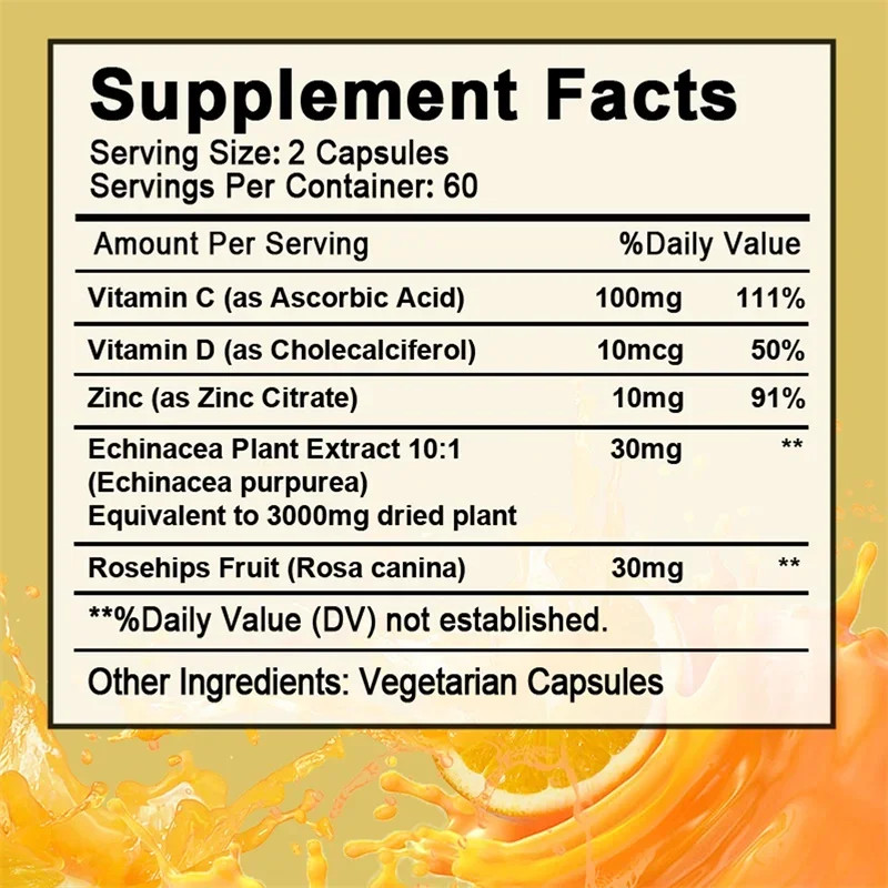 Zinc, with Vitamin C, D3 240pcs, Sleep and Energy, Supports Respiratory Health