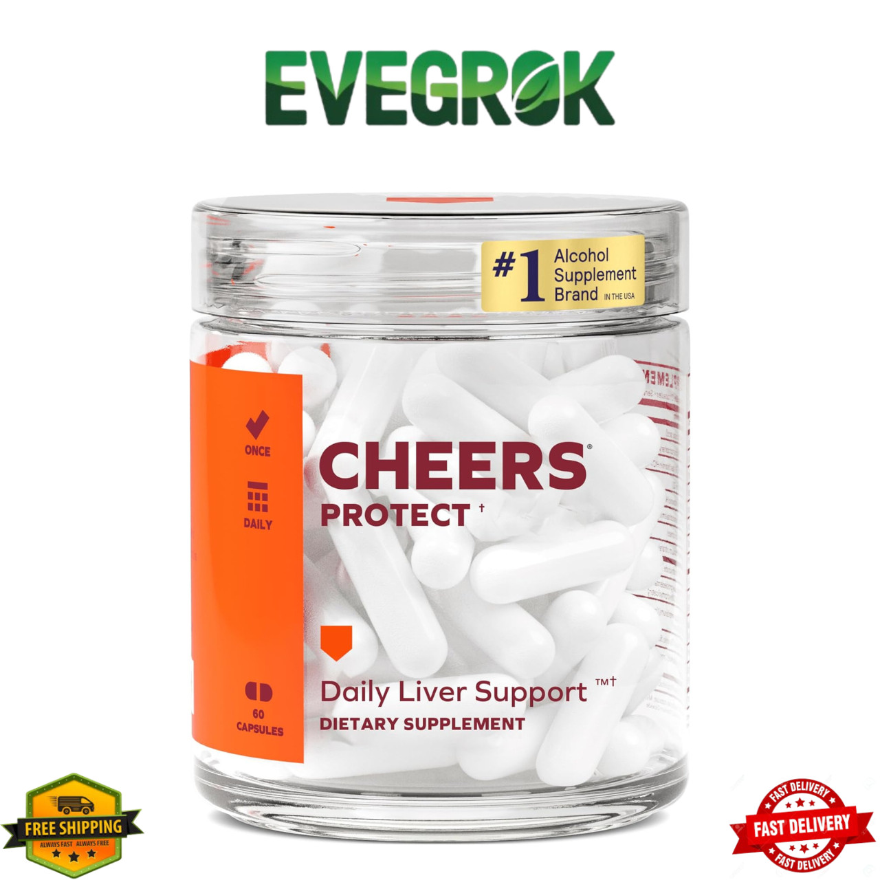 Cheers Protect Liver Support Supplement | L-Cysteine DHM Milk Thistle 30 Doses
