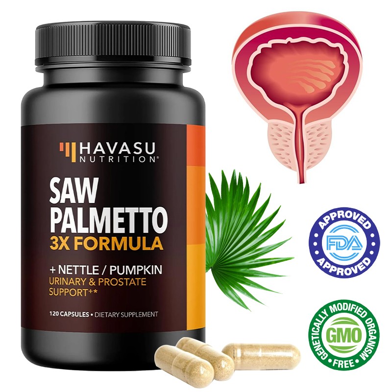 Saw Palmetto 1020mg 120 Capsules Prostate UTI Urinary Tract health Hair Loss