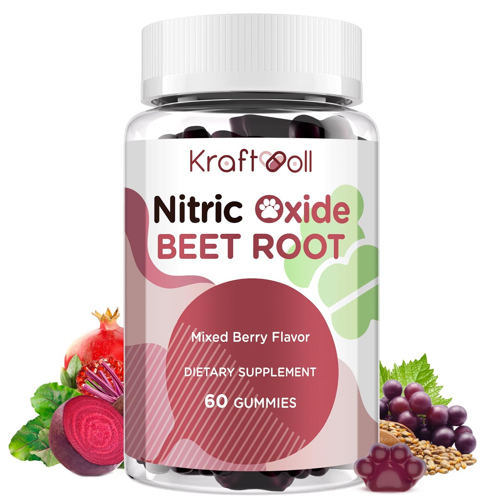Beet Root Gummies 6000mg – Nitric Oxide Booster with Grape Seed, Pomegranate,…