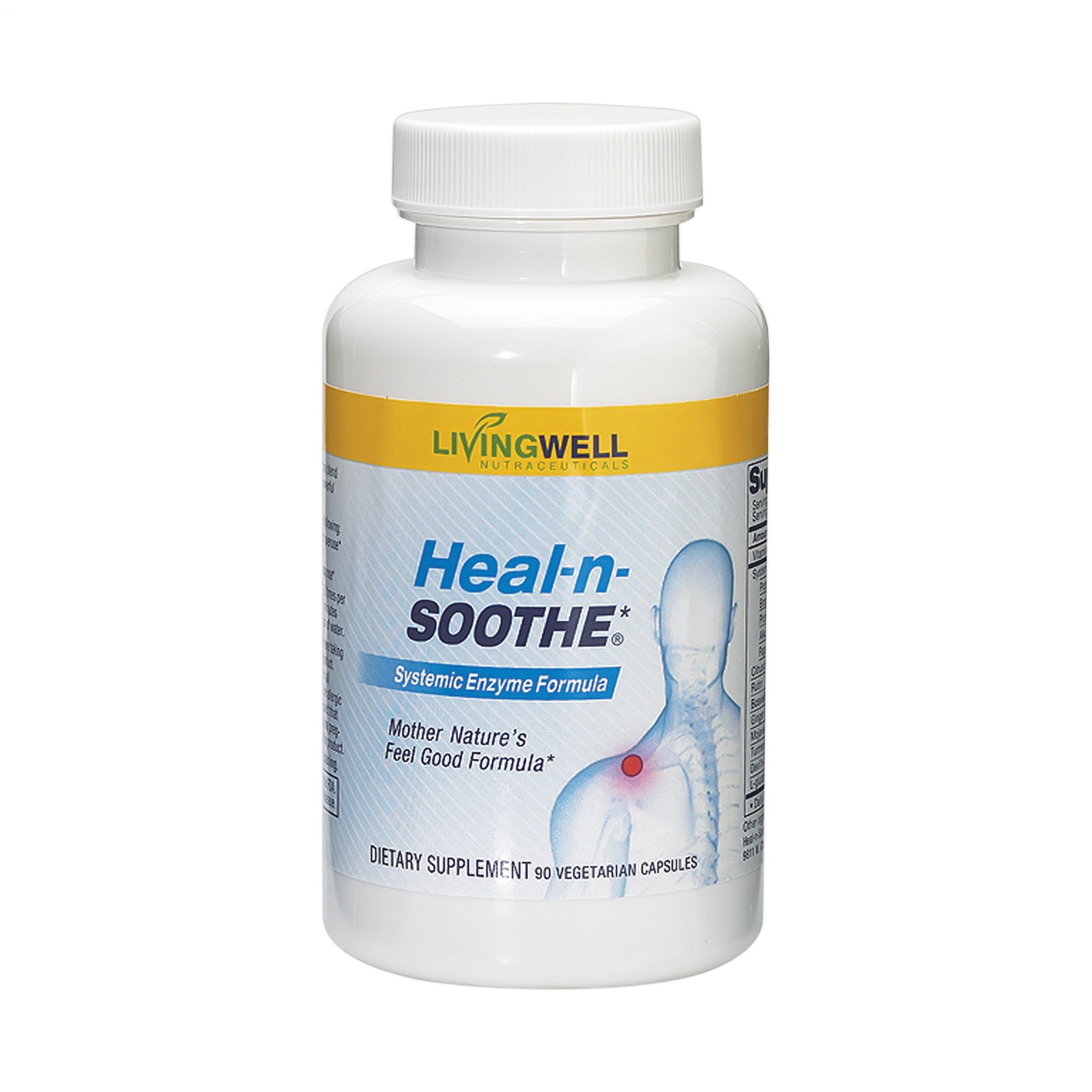 3 Nutraceuticals LivingWell Systemic Enzyme Formula 90 Cap pack Heal-n-Soothe