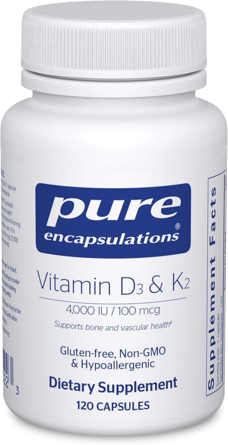 Pure Encapsulations Vitamin D3 & K2 – Bone & Vascular Health Support – Immune Fu