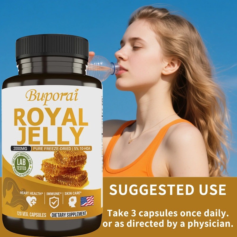 Royal Jelly 120pcs,Nourishes The Skin,Help Cardiovascular Health,Maintain Energy