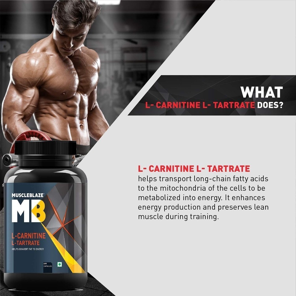 MuscleBlaze L-Carnitine L-Tartrate Helps Convert Fat into Energy For Men & Women
