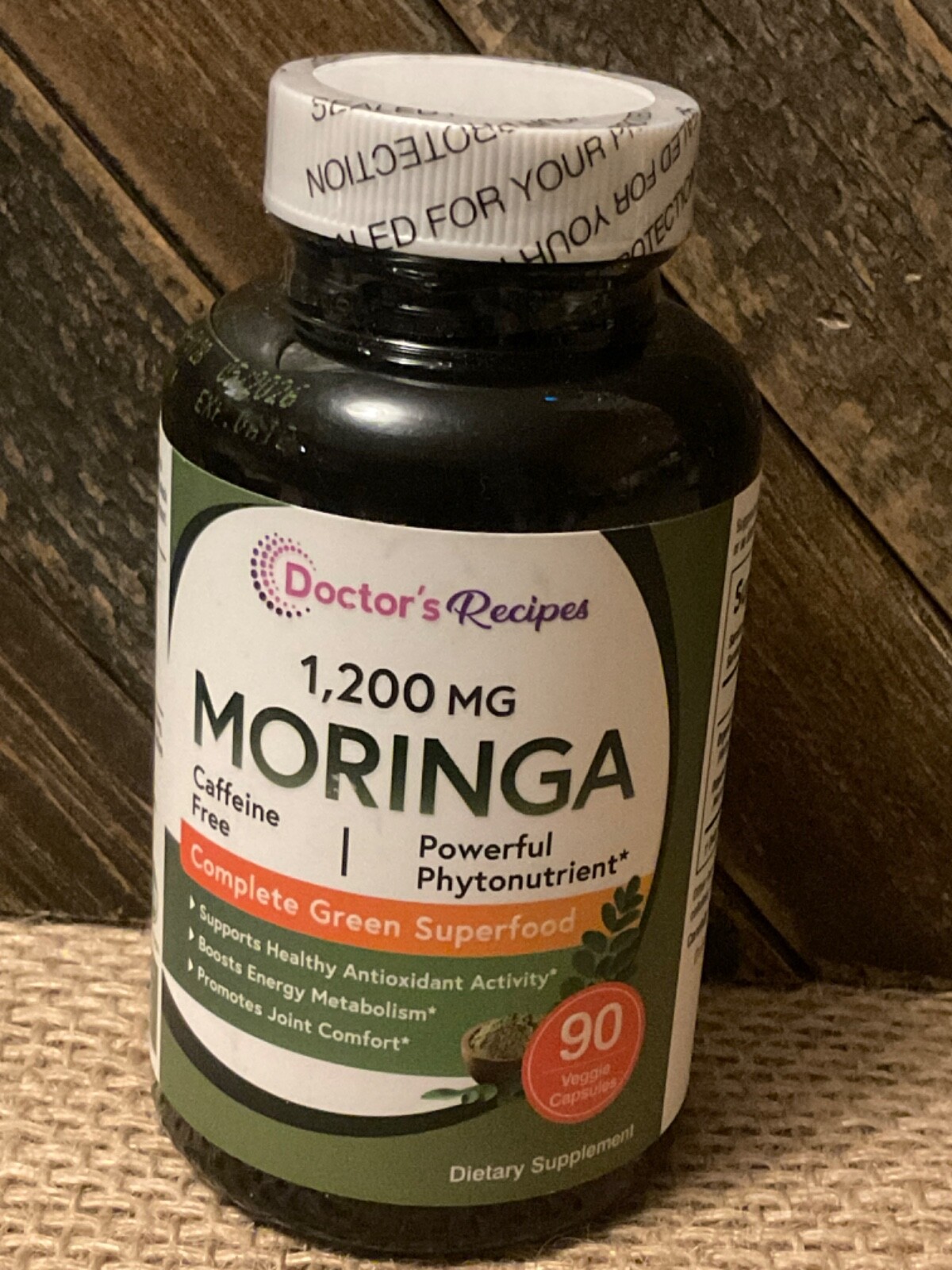 Doctor’s Recipes Organic Moringa 1200mg Green Superfood New Sealed Exp 5/2026