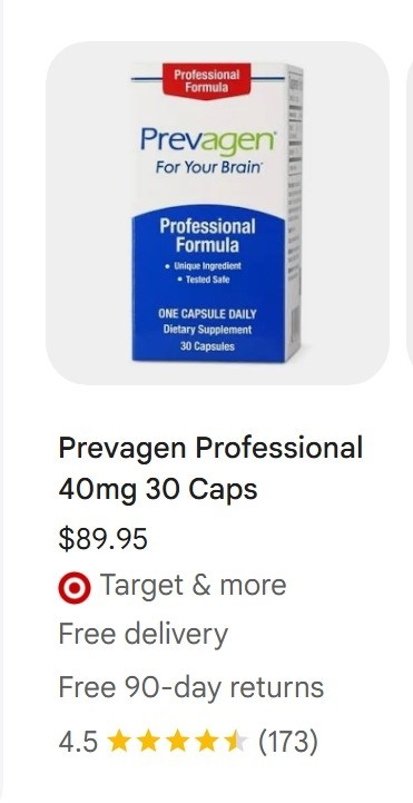 Prevagen Professional Formula 40mg Capsules, 30 Count – AUTHENTIC and Sealed