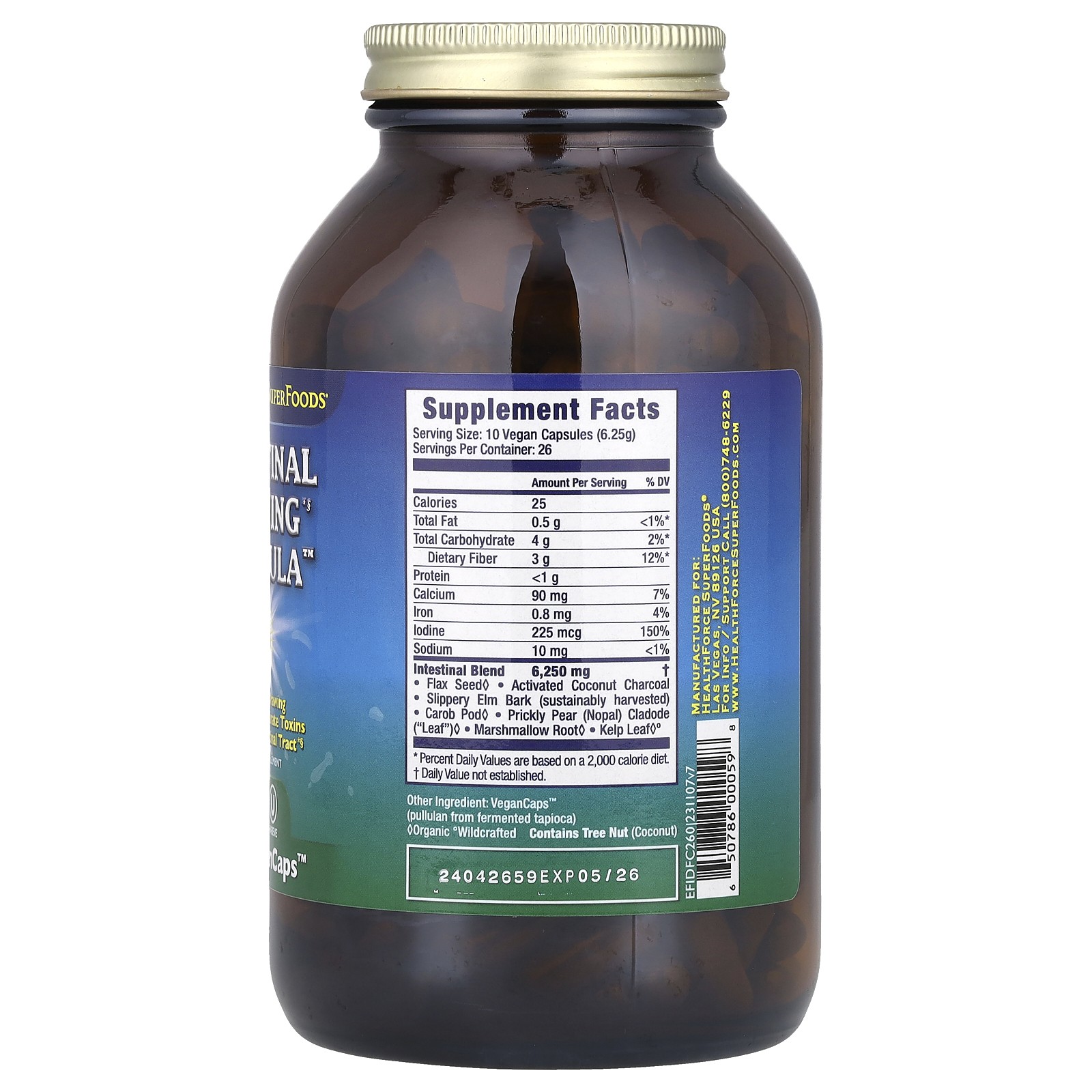 Intestinal Drawing Formula, Version 7 , 260 Vegan Caps