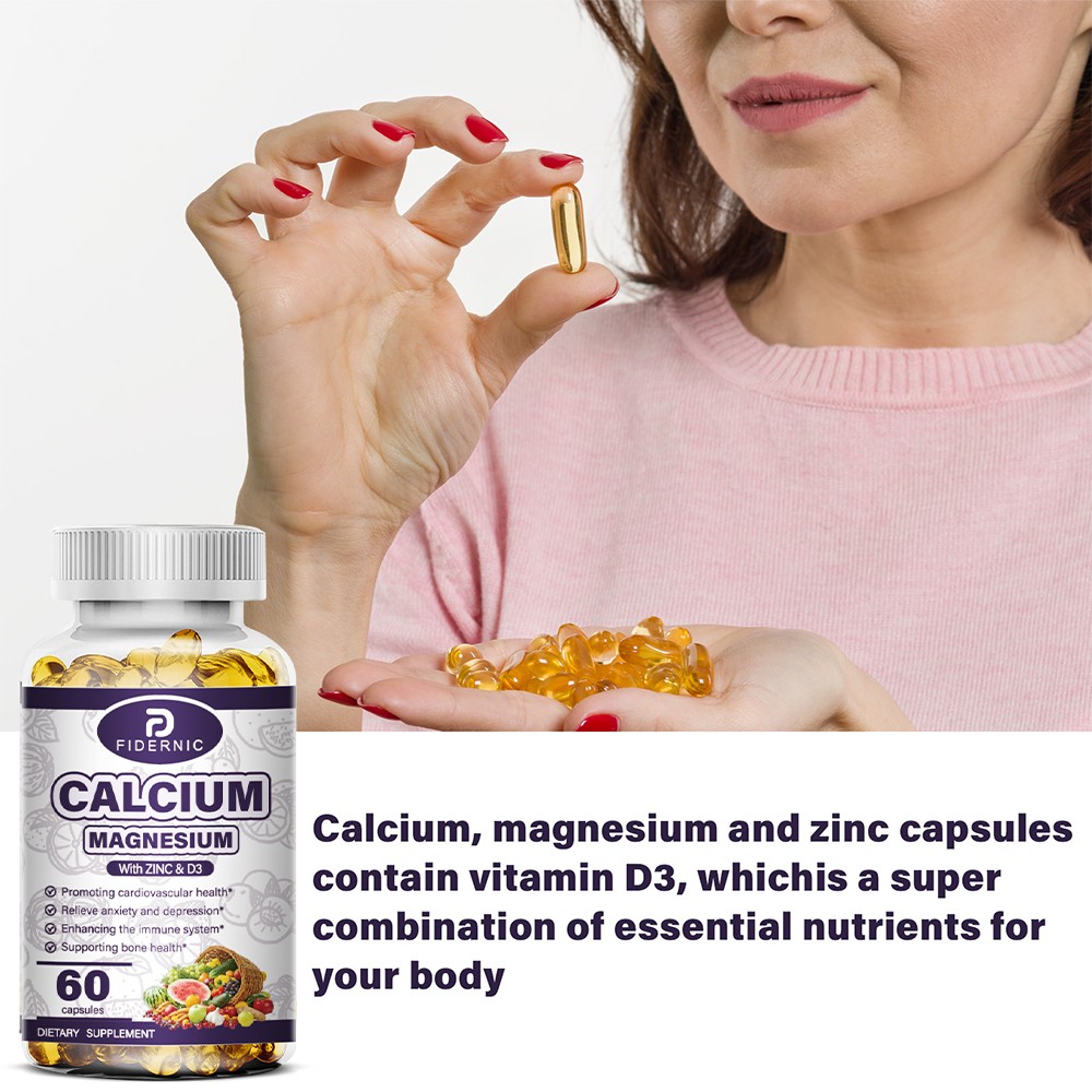 180 PCS Zinc Calcium Magnesium & Vitamin D Complex Supplement Vegetarian