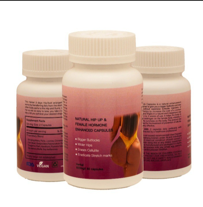 NATURAL HIP UP & FEMALE HORMONE ENHANCED CAPSULES 600 mg 60 Caps