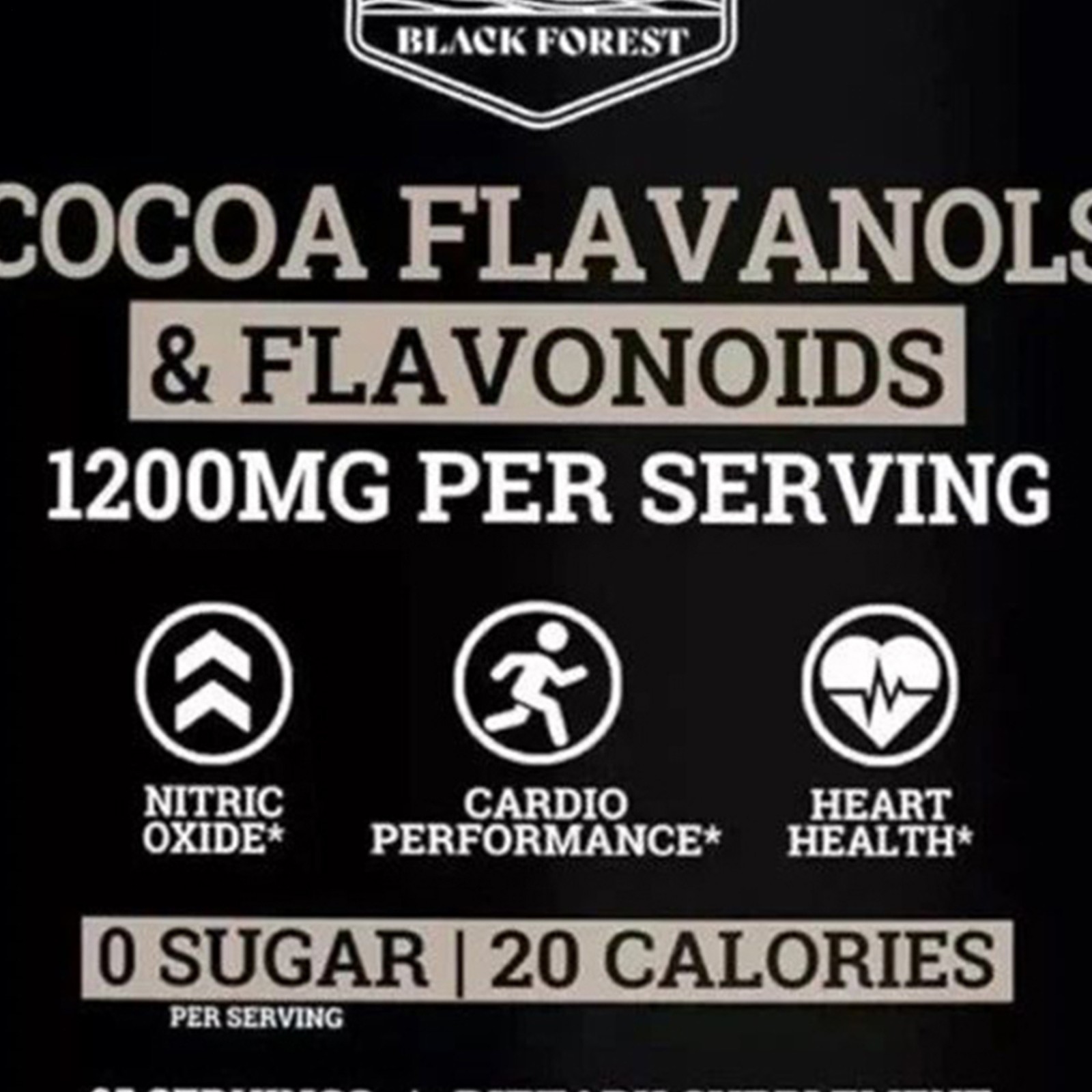 Black Supplements High Flavanol Cocoa Powder & Flavonoids Forest 1200mg
