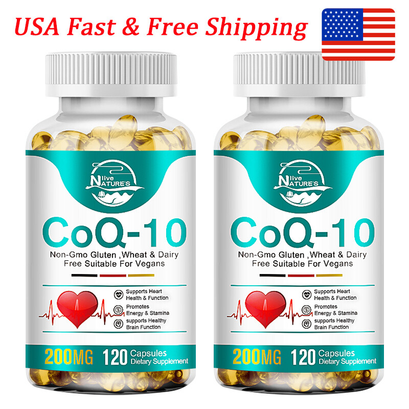 CoQ10 200mg capsule Q10 C0q 10 Coenzyme Cardiovascular Heart Health 2 x 120Pills