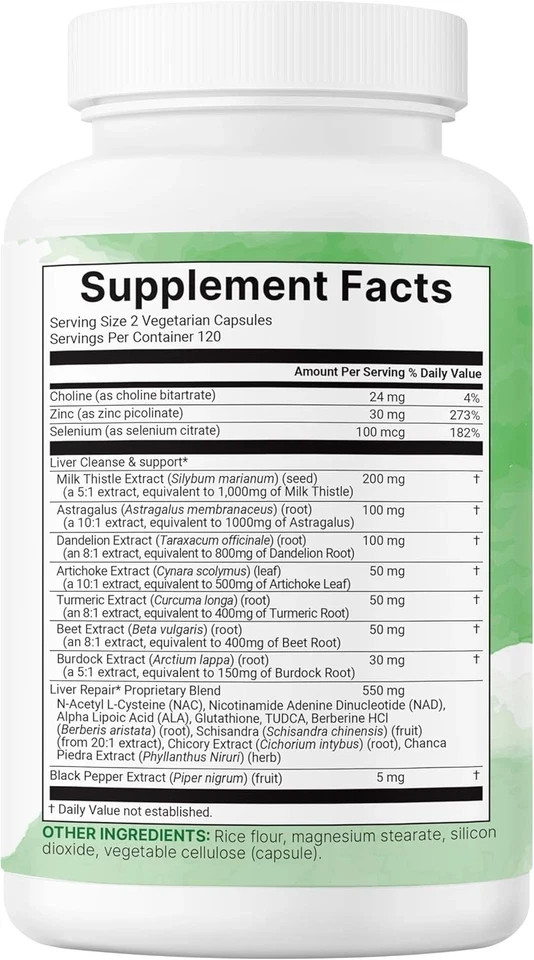 20-in-1 Advanced Liver Detox Complex, 240 Veggie Capsules For Liver Cleanse Body