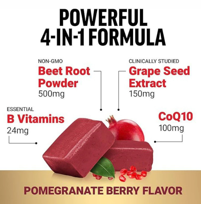 Total Beets Chews Blood Pressure Pomegranate Ultimate Berry Support Health Heart