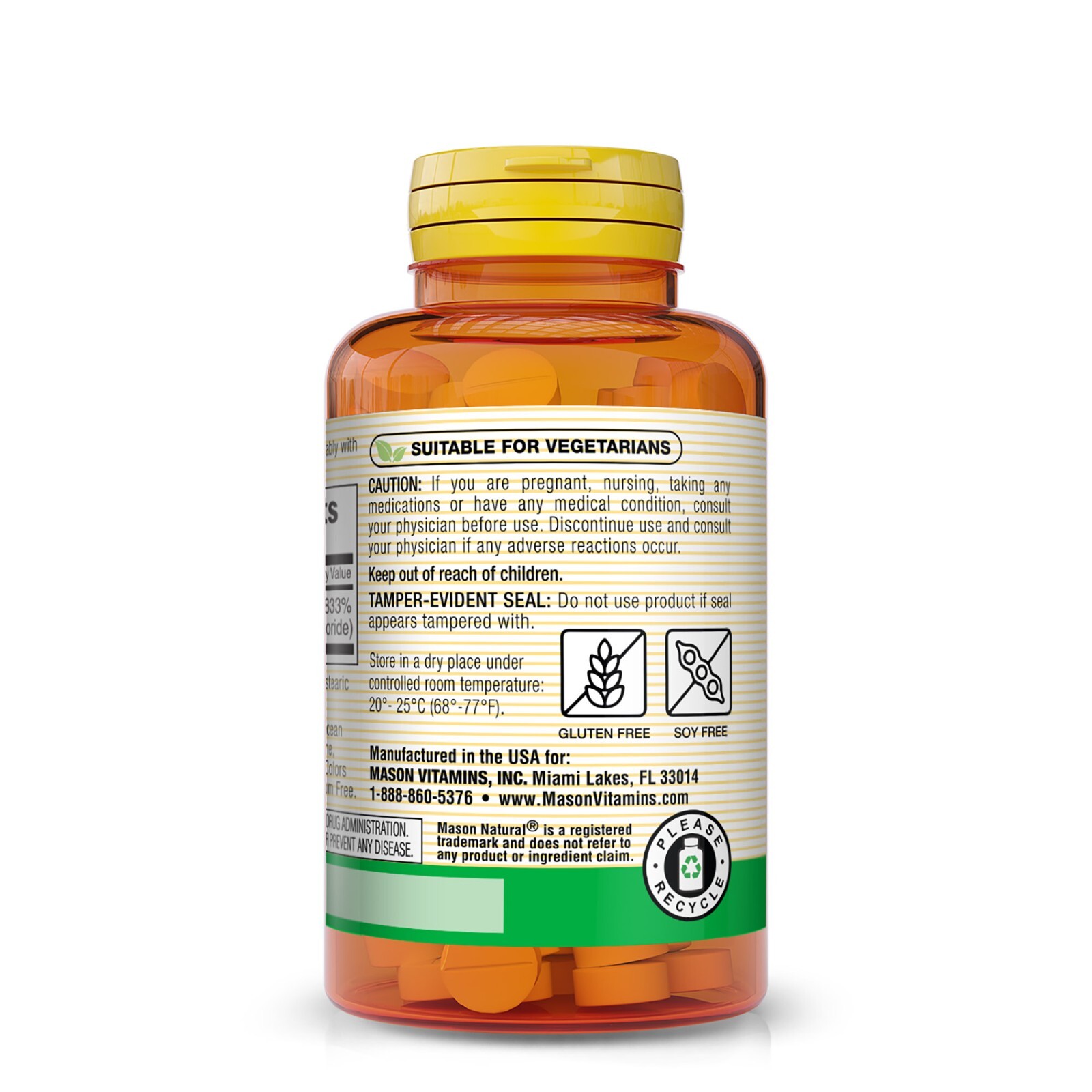 Mason Natural Vitamin B1 Thiamin 250 mg Supports Nerve Immune Health, 100 Tabs