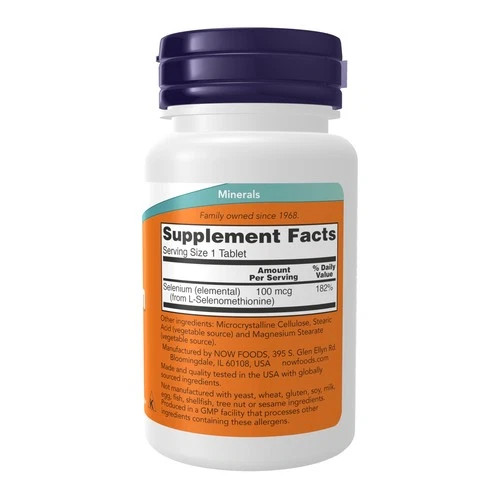 NOW Supplements, Selenium (L-Selenomethionine) 100 mcg, Essential Mineral*, 100