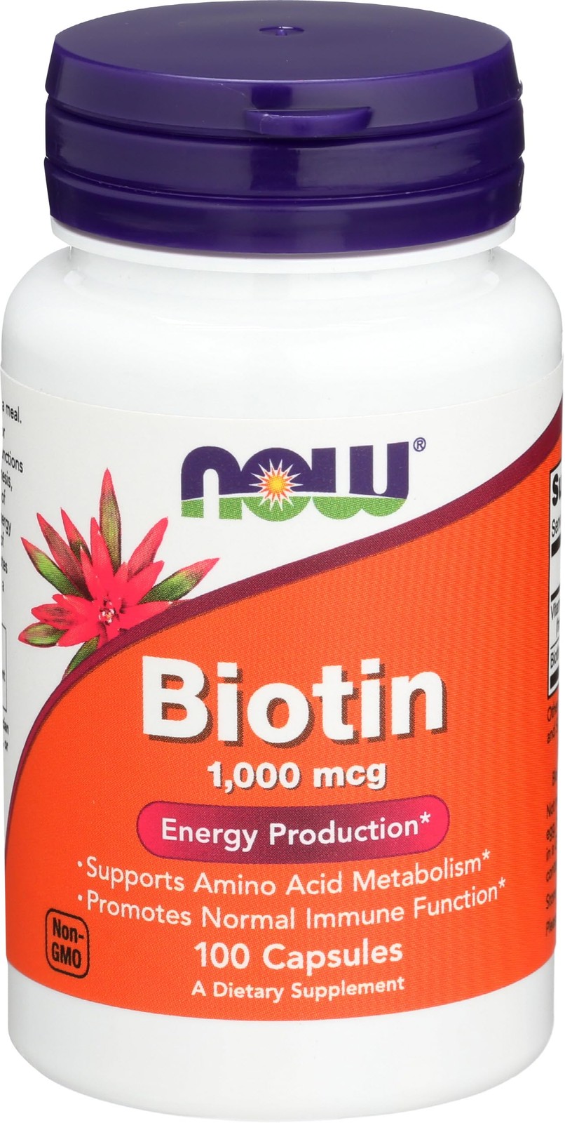 Now Foods Biotin 1000 MCG – 100 Capsules 100 Count (Pack of 1), No Color