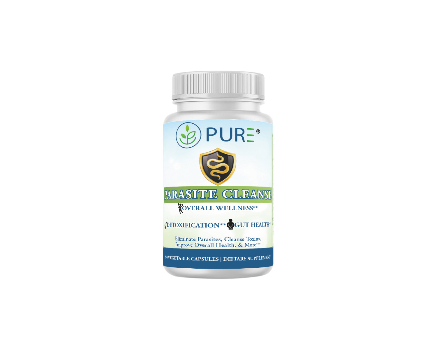 PURE Parasite Cleanse, Detox, Wormwood, Black Walnut, NAC, 90 Caps, USA!