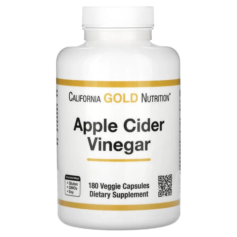 California Gold Nutrition Apple Cider Vinegar Non-GMO Non-Soy Veggie 180pcs NEW
