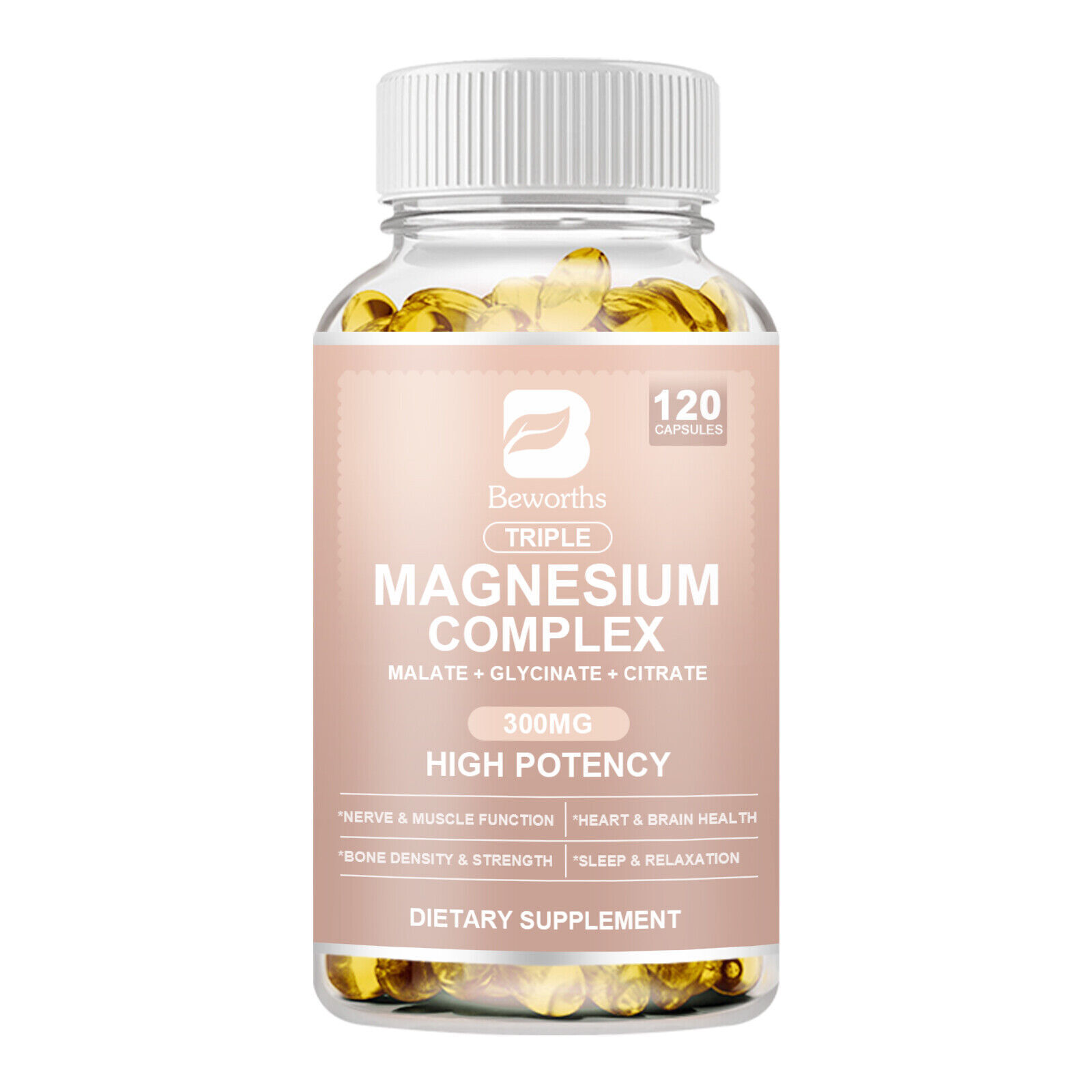 Triple Magnesium Complex 300Mg – Improves Sleep, Energy and Immune Support 120PC