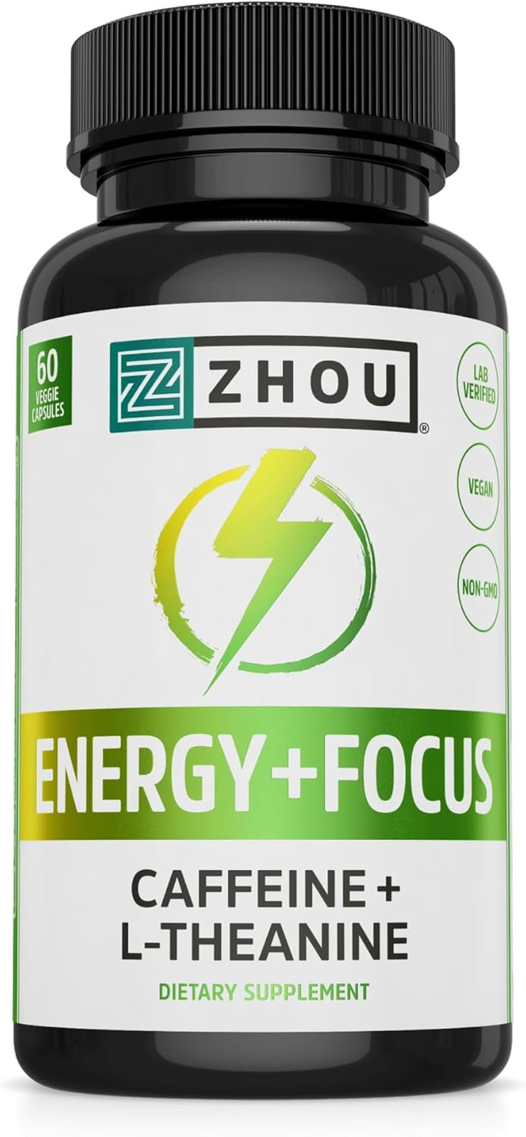 Energy + Focus – L Theanine Caffeine Pills, 200Mg L-Theanine, 100Mg Natural Anhy