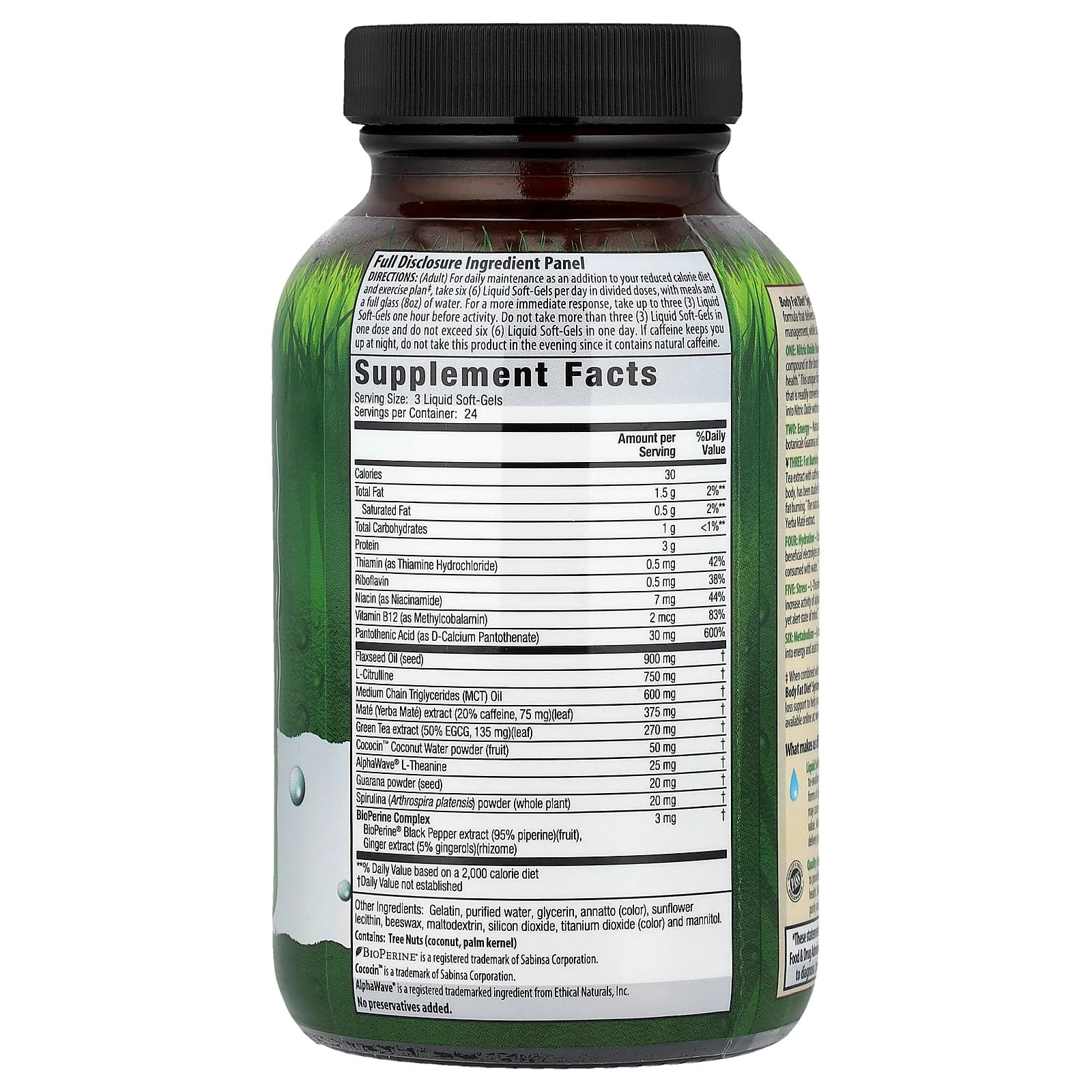 2 X Irwin Naturals, Body Fat Diet, System-Six Red�, 72 Liquid Soft-Gels