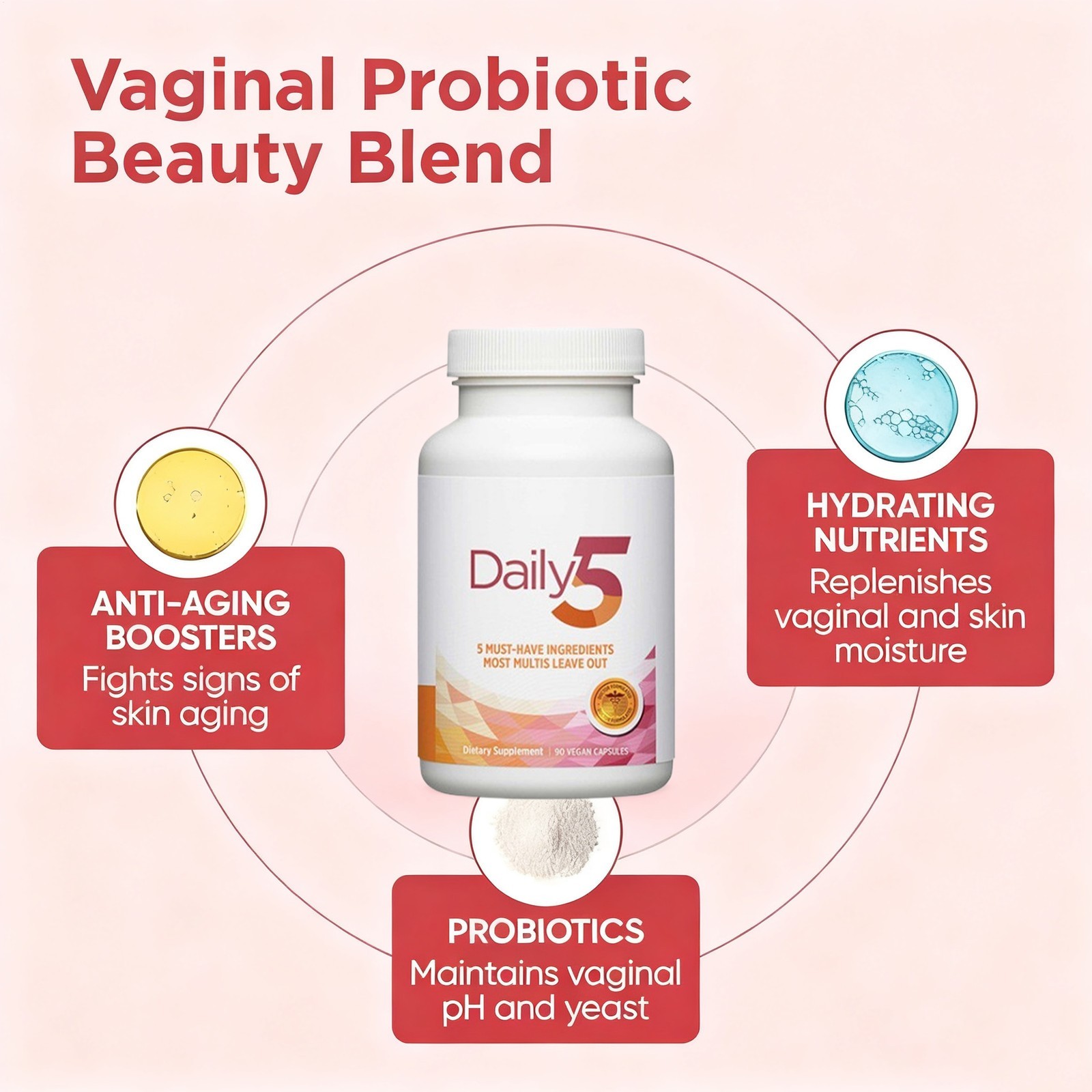 5 Pcs Doctors’ Preferred Daily5 90 Vegan Capsules , Dietary Supplement