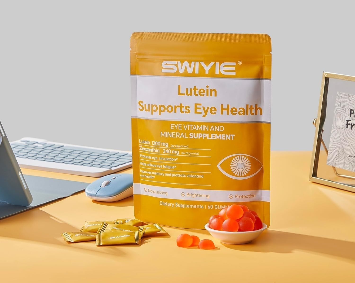 LUXRY SWIYIE Lutein Gummies – Eye Health Support with Lutein&Zeaxanthin, 60 Gums