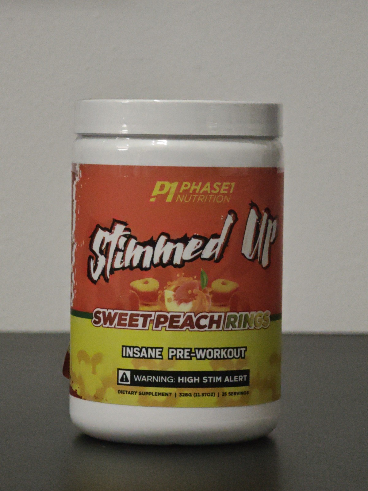 P1 Phase Nutrition Stimmed Up Sweet Peach Rings Pre Workout Read Description