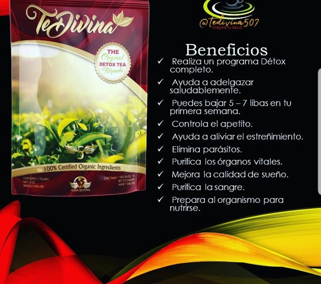 VIDA DIVINA Te Divina AUTÉNTICO 100% ORIGINAL DETOX AND CLEANSE ORGANIC 1PK