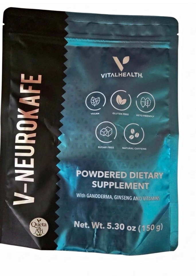 VitalHealth V-NeuroKafe Powder Supplement Dark Roast Coffee Vegan 5.3oz