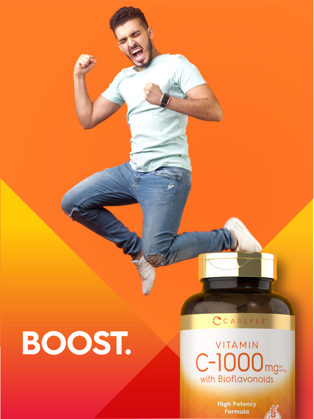 Vitamin C 1000mg with Bioflavonoids | 250 Caplets | with Rose Hips | by Carlyle