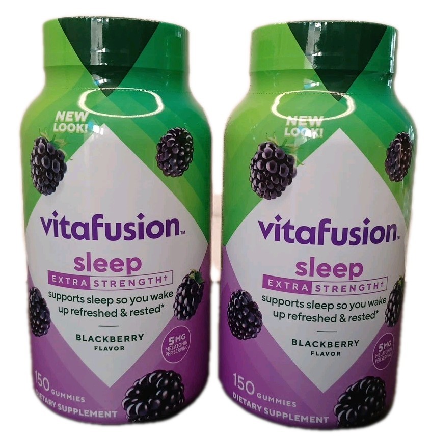 2 PACK Vitafusion Sleep EXTRA STRENGTH Melatonin Blackberry 300 Gummies NEW