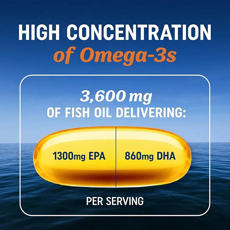 Omega 3 Fish Oil 240pcs – Antioxidant, Support Brain, Skin&Cardiovascular Health