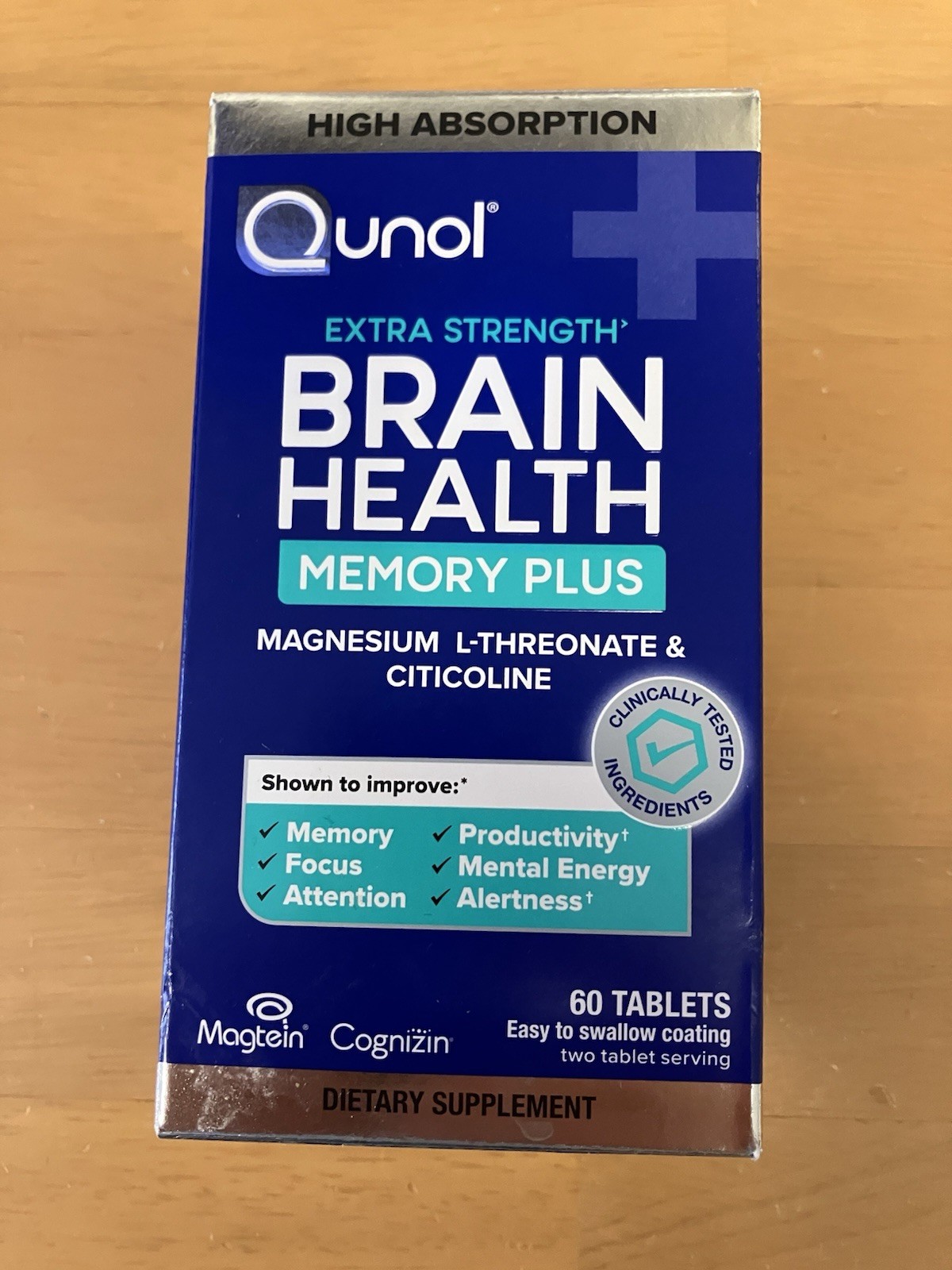 Qunol Extra Strength Brain Health Memory Plus Supplement 60 Tabs. *SHIPS FREE*