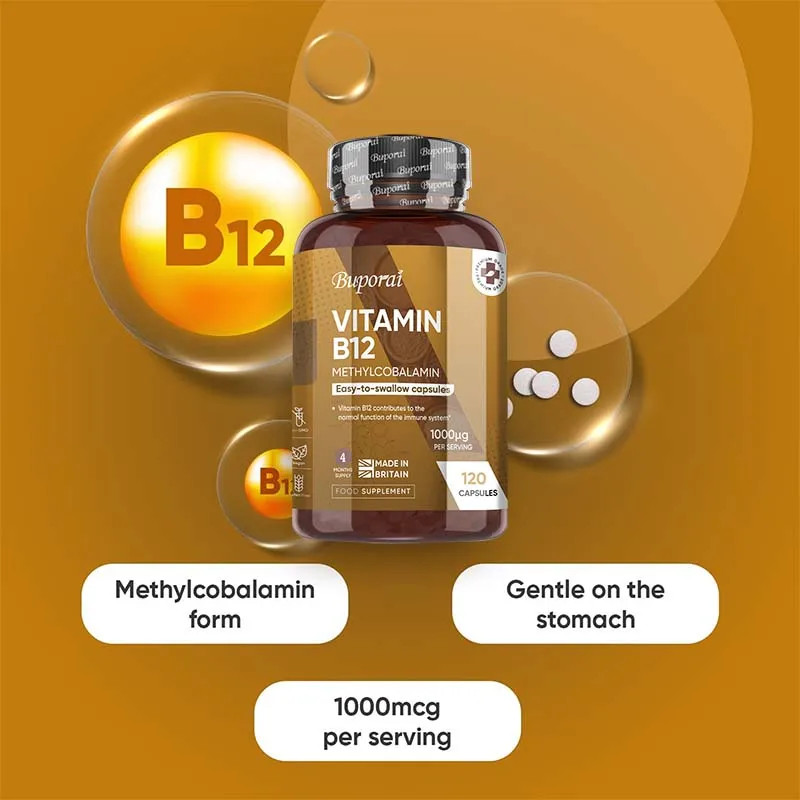 Vitamin B12 240pcs, Metabolism, Improves Mental Clarity, Boosts Cellular Energy