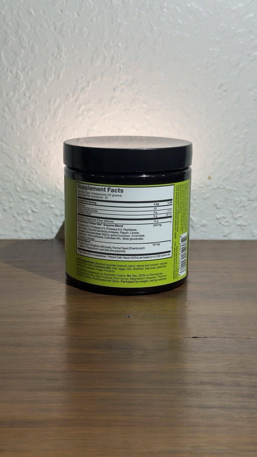 HUM Flatter Me Fiber Booster Powder Strawberry Lemon 4 oz Non-GMO Vegan